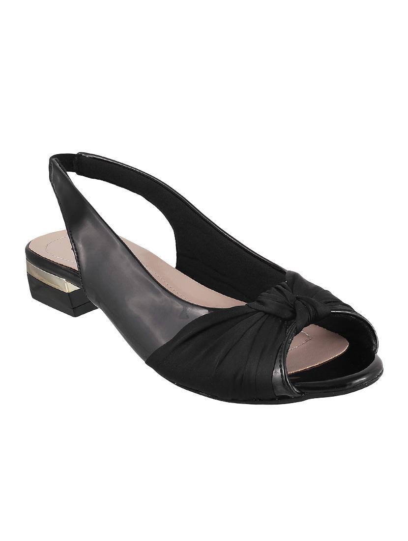 black faux leather back strap sandals - 15304963 - Zoom Image - 1