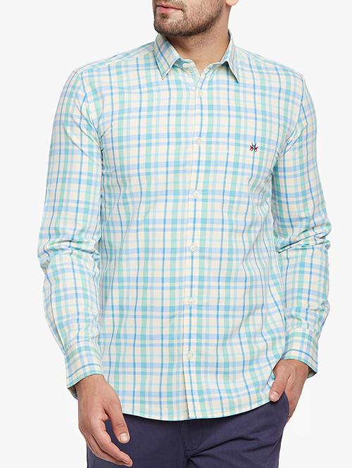 blue cotton casual shirt - 15305752 - Standard Image - 1
