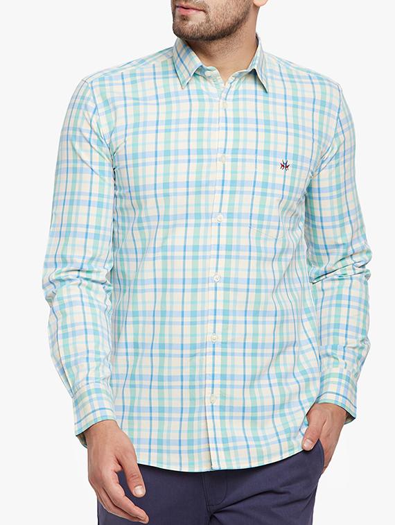 blue cotton casual shirt - 15305752 - Zoom Image - 1