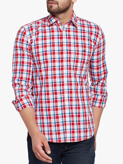 red cotton casual shirt - 15305756 - Very Small Image - 1