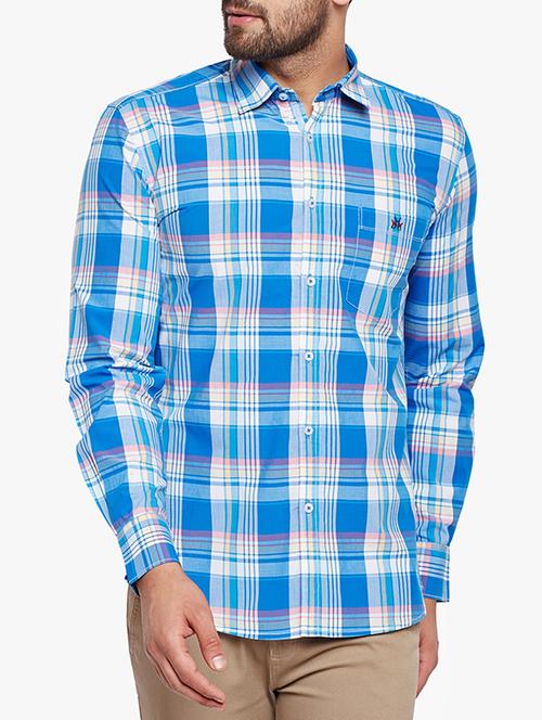 blue cotton casual shirt - 15305758 - Standard Image - 1