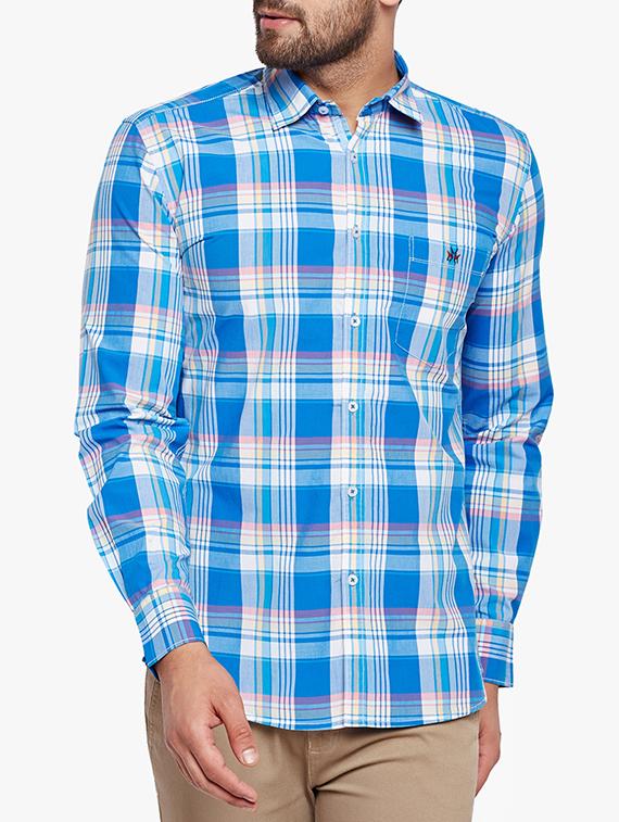 blue cotton casual shirt - 15305758 - Zoom Image - 1