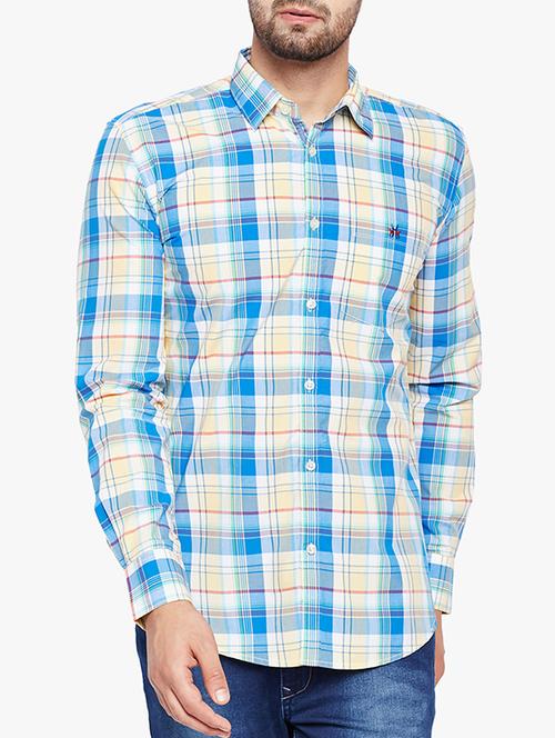 blue cotton casual shirt - 15305759 - Standard Image - 1