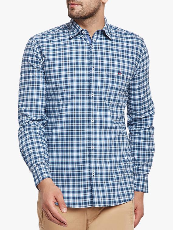 blue cotton casual shirt - 15305761 - Zoom Image - 1