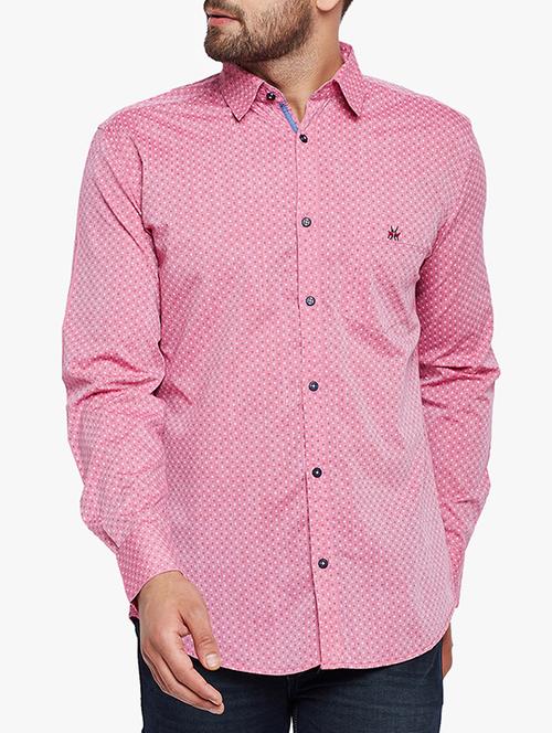 pink cotton casual shirt - 15305772 - Standard Image - 1
