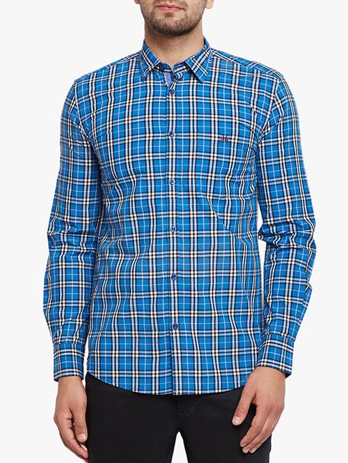 blue cotton casual shirt - 15305778 - Standard Image - 1