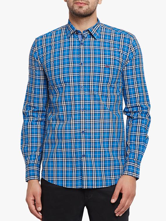 blue cotton casual shirt - 15305778 - Zoom Image - 1