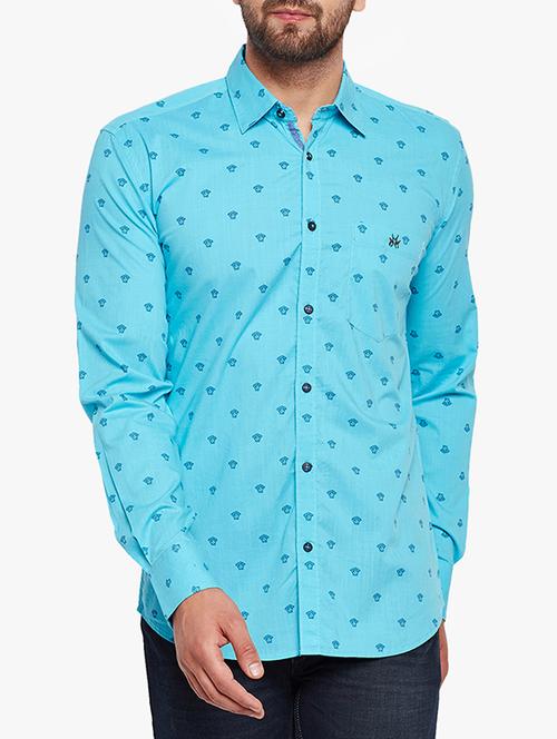 blue cotton casual shirt - 15305782 - Standard Image - 1