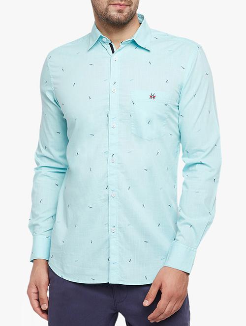 blue cotton casual shirt - 15305783 - Standard Image - 1