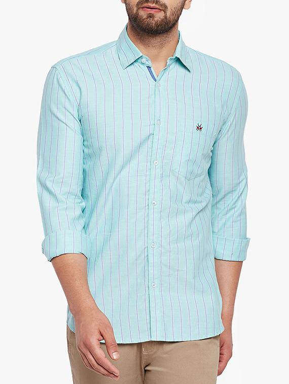 blue striped casual shirt - 15305786 - Zoom Image - 1