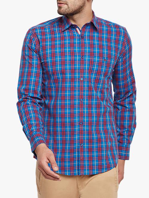 blue cotton casual shirt - 15305895 - Standard Image - 1