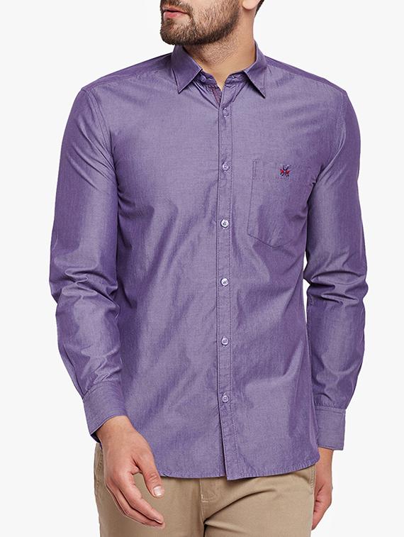 purple solid casual shirt - 15305907 - Zoom Image - 1