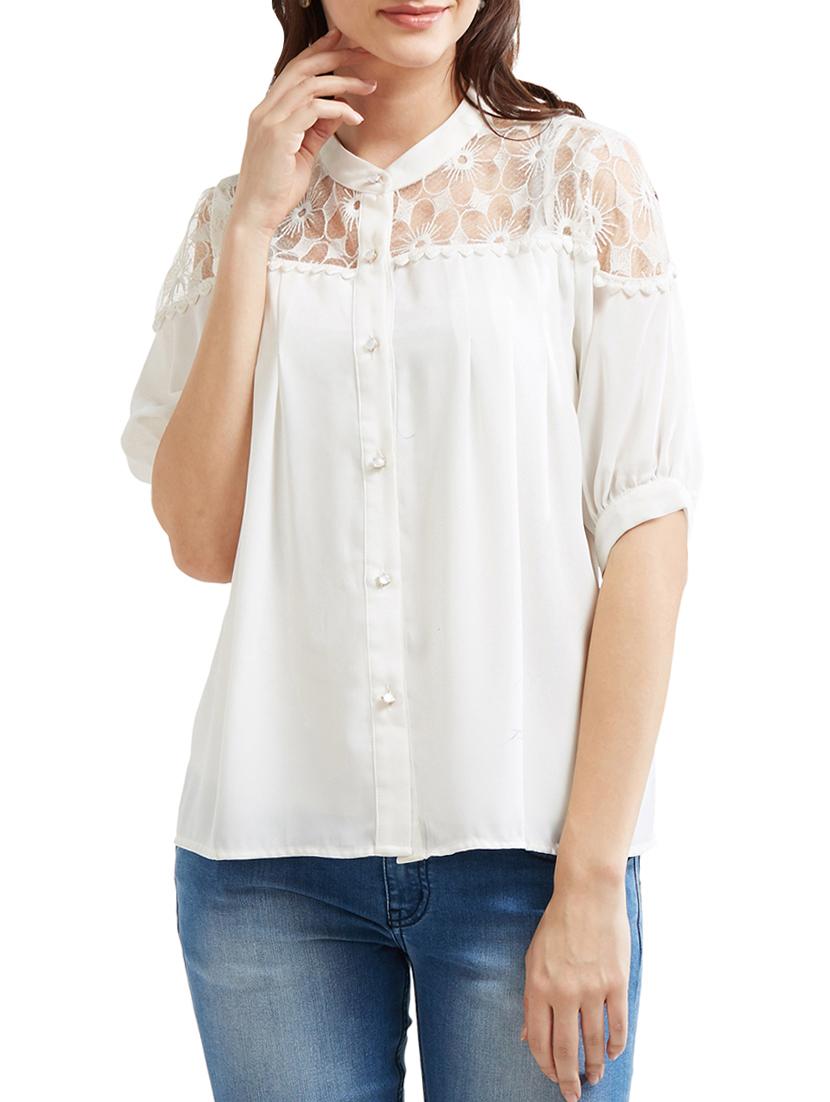 white lace detailing top - 15305969 - Zoom Image - 1