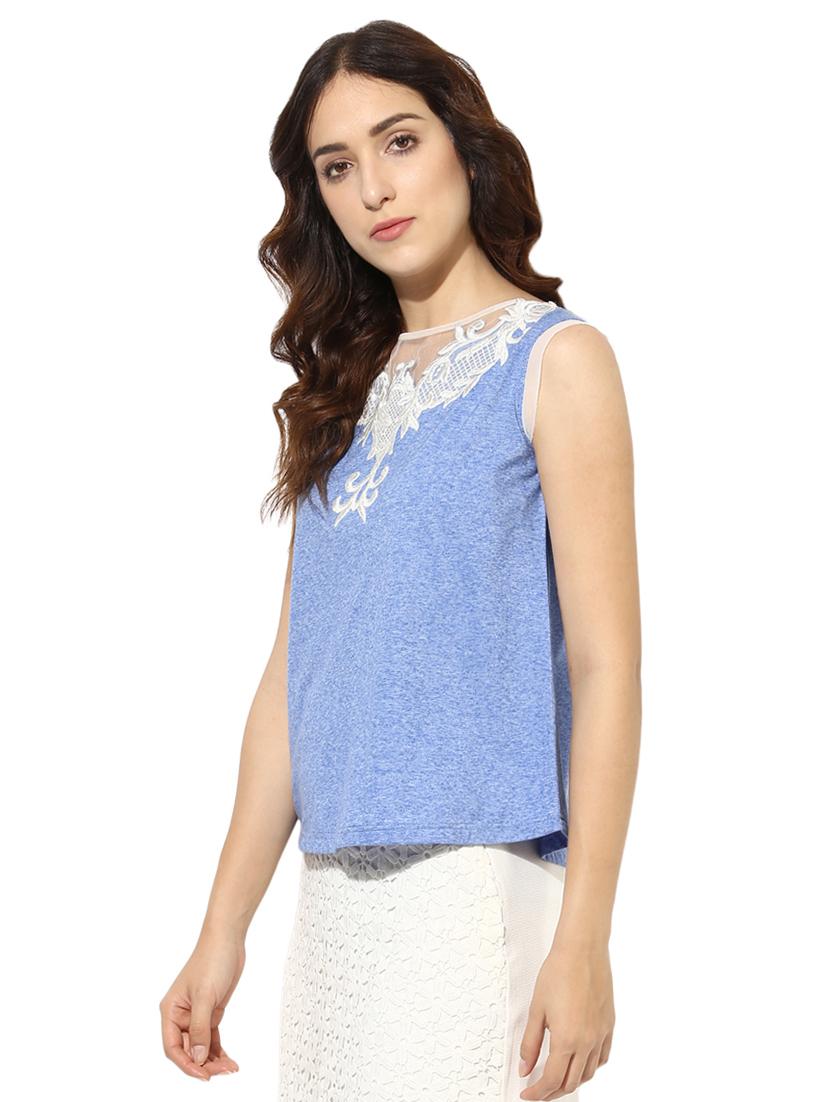 blue embroidered top - 15305984 - Zoom Image - 2