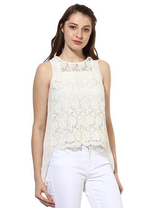 white cotton crochet top - 15305993 - Standard Image - 1