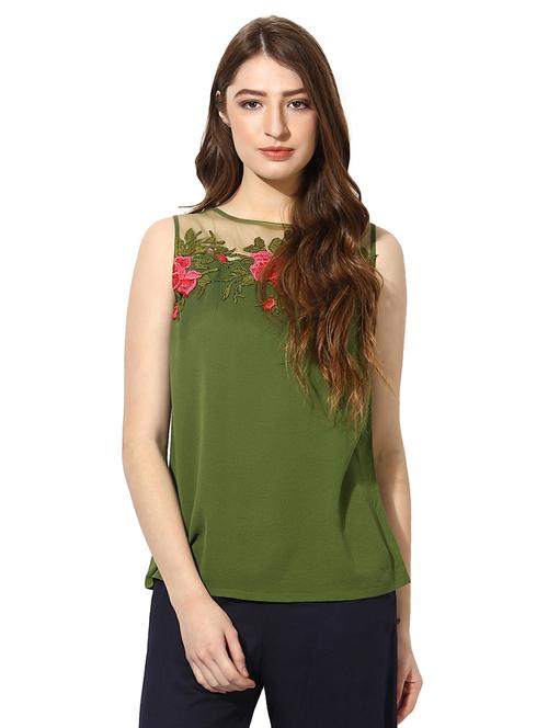 green embroidered top - 15305994 - Very Small Image - 1