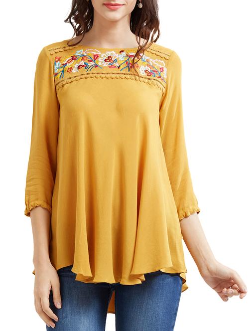 embroidered lace trim detail top - 15305999 - Standard Image - 1