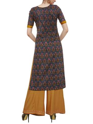 blue cotton kurta palazzo - 15306088 - Standard Image - 3