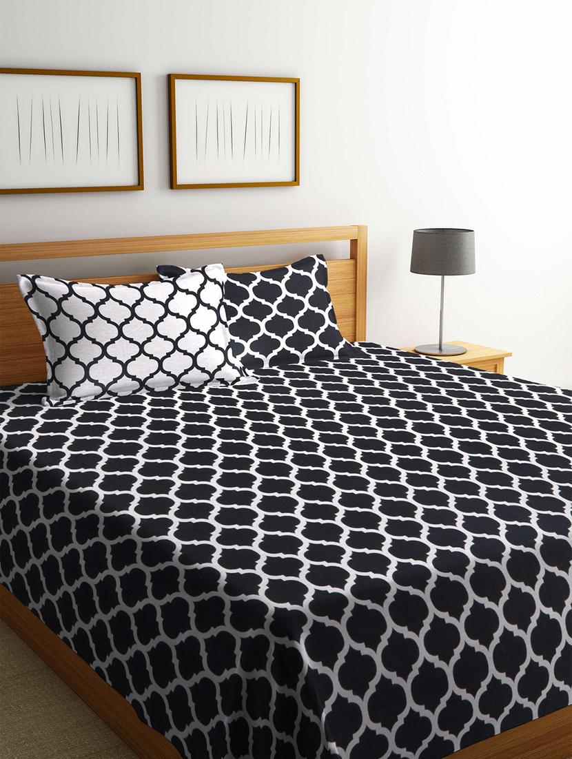 polycotton reversible woven bed cover with 2 pillow covers - 15306470 - Zoom Image - 1
