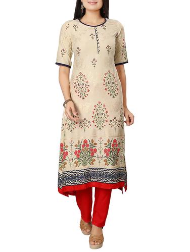 a-line printed kurta - 15306908 - Very Small Image - 1