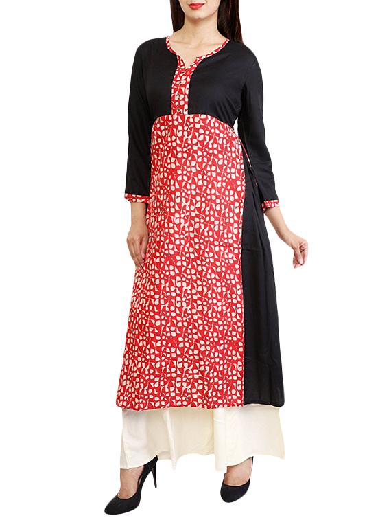 a-line printed kurta - 15307054 - Zoom Image - 1