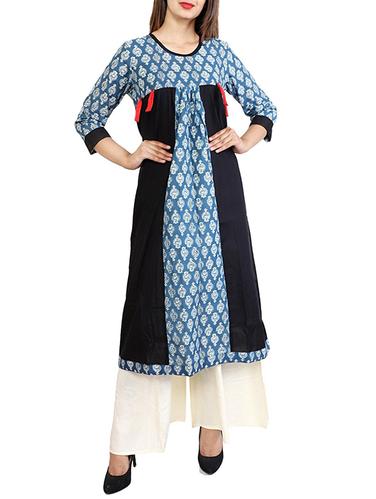 Tassels a-line kurta & pant set - 15307058 - Very Small Image - 1