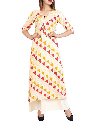 Geometric print kurta & palazzo set - 15307060 - Very Small Image - 1