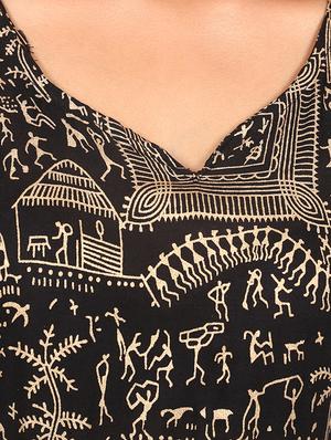 flared foil print kurta - 15307182 - Standard Image - 4