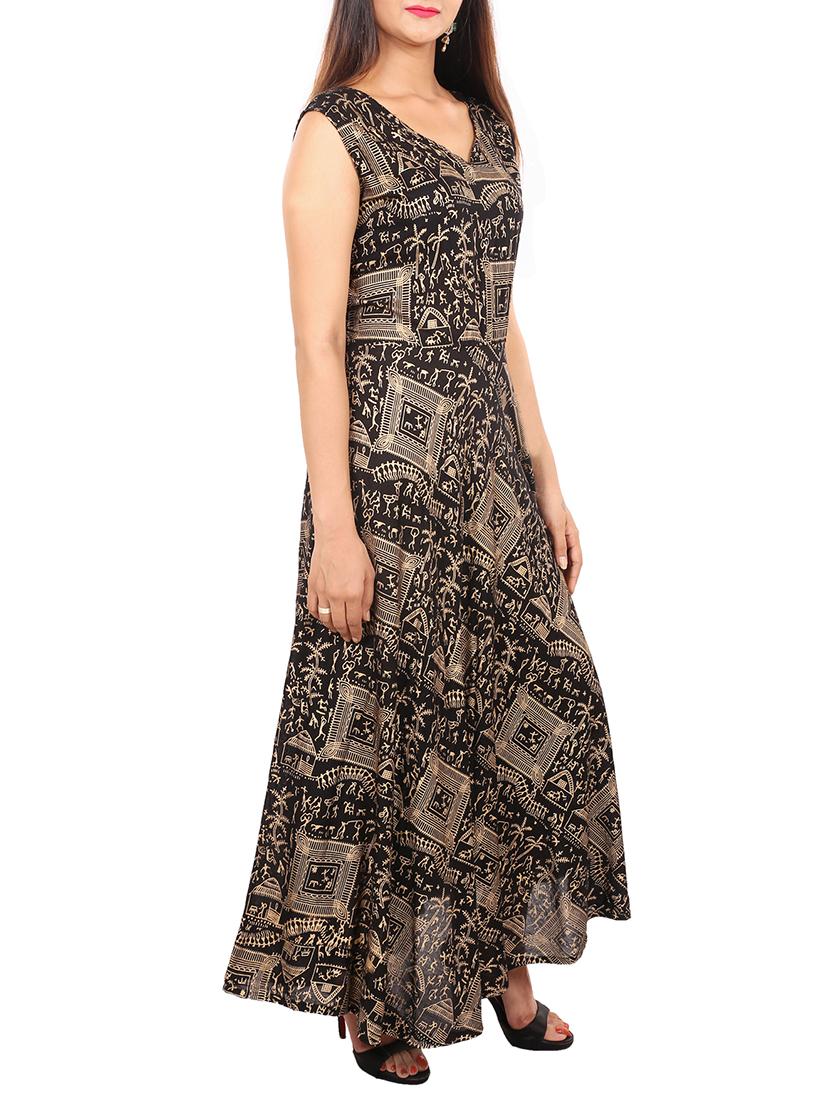 flared foil print kurta - 15307182 - Zoom Image - 1