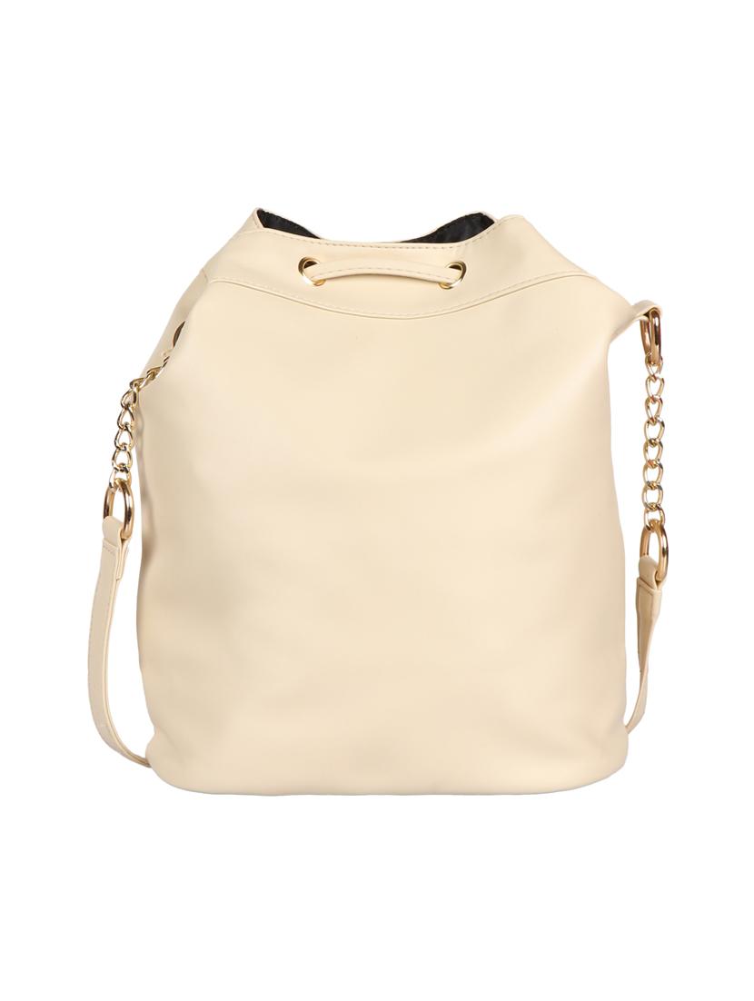 cream leatherette regular sling bag - 15307584 - Zoom Image - 2
