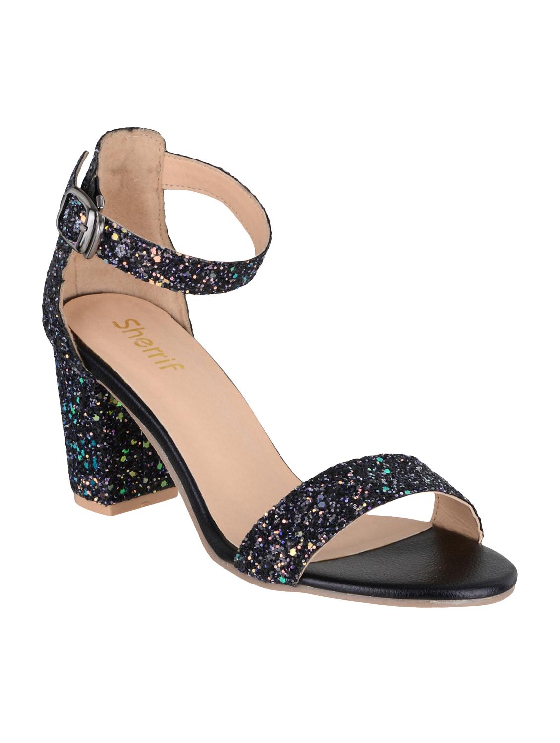 black faux leather ankle strap sandals - 15308160 - Zoom Image - 1