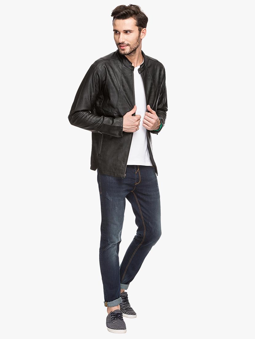 black leatherette biker jacket - 15308188 - Zoom Image - 4