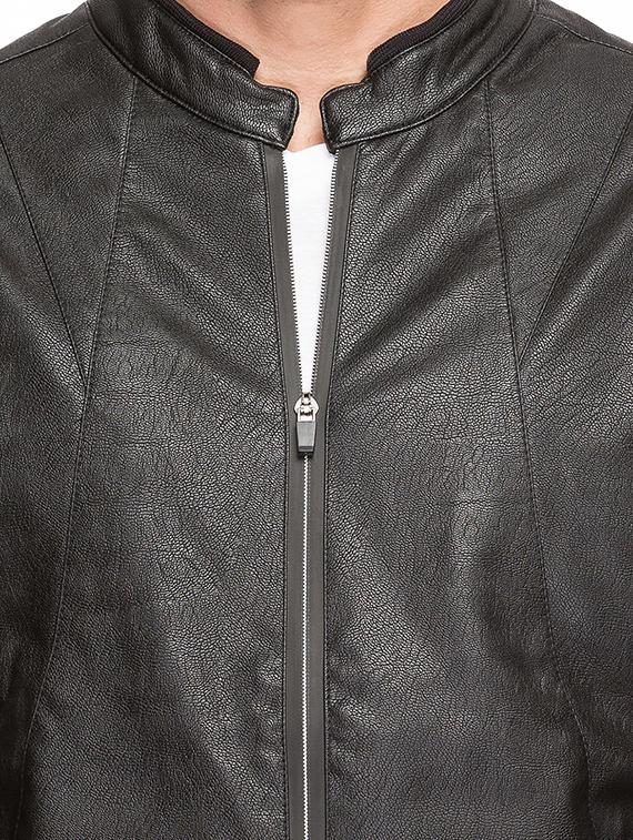 black leatherette biker jacket - 15308188 - Zoom Image - 5
