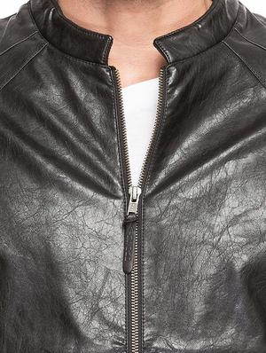 black leatherette biker jacket - 15308190 - Standard Image - 5