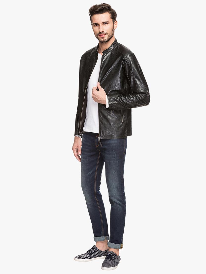 black leatherette biker jacket - 15308190 - Zoom Image - 4