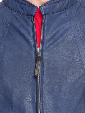 blue leatherette biker jacket - 15308202 - Standard Image - 5