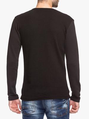 black cotton sweatshirt - 15308224 - Standard Image - 3