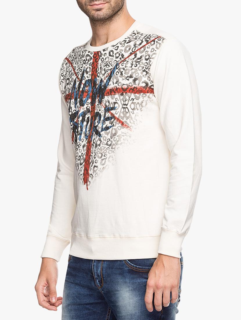 white cotton sweatshirt - 15308238 - Zoom Image - 2