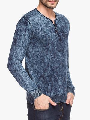 blue cotton washed t-shirt - 15308270 - Standard Image - 2