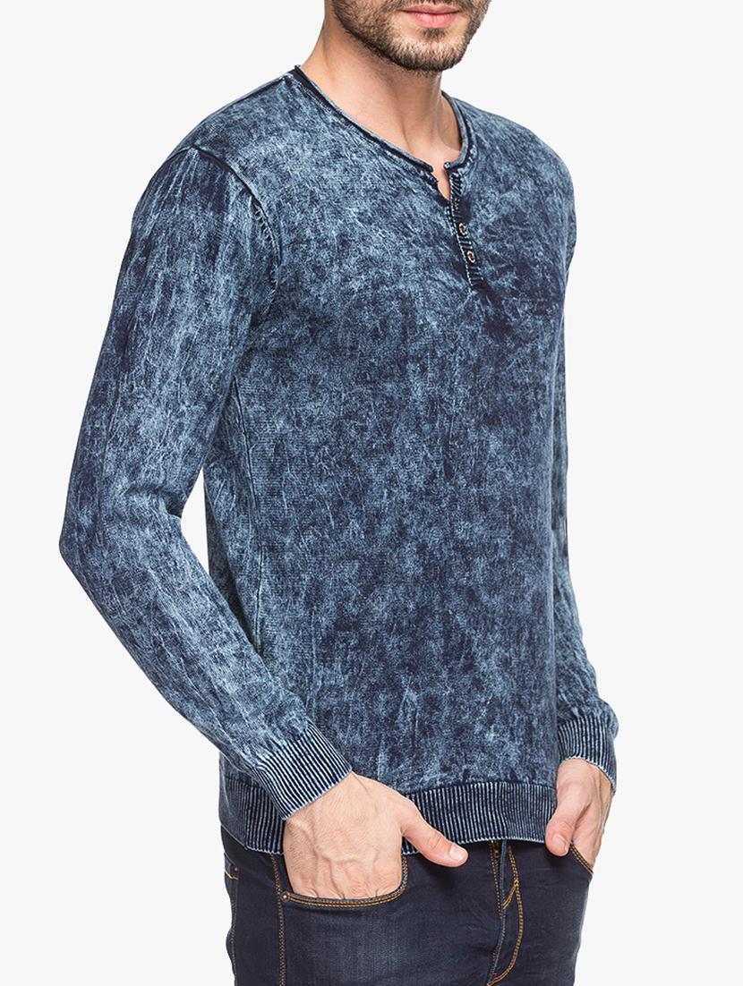 blue cotton washed t-shirt - 15308270 - Zoom Image - 2