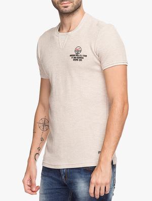 beige cotton t-shirt - 15308278 - Standard Image - 2
