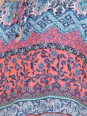 printed tie-knot neck romper - 15308329 - Standard Image - 5