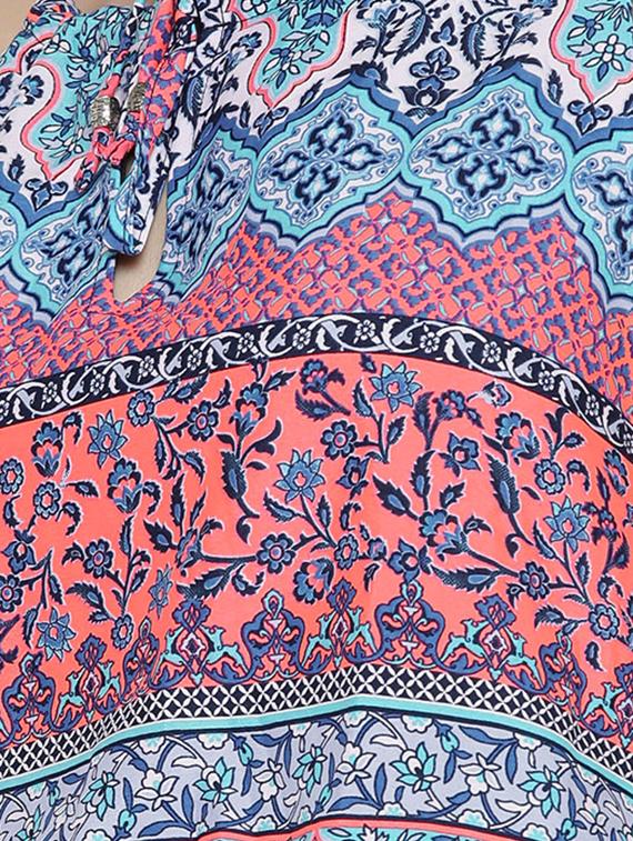 printed tie-knot neck romper - 15308329 - Zoom Image - 5