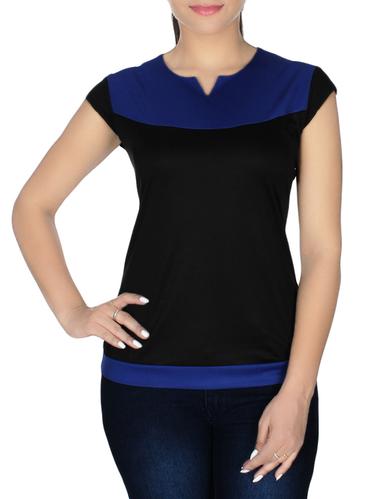 notch neck color block top - 15308504 - Very Small Image - 1