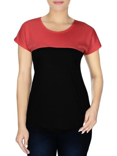 round neck color block top - 15308507 - Very Small Image - 1