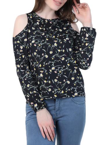 floral cold shoulder top - 15308544 - Very Small Image - 1