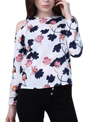 floral cold-shoulder top - 15308547 - Very Small Image - 1