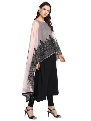 kurta with thread embroidered cape - 15308578 - Standard Image - 3