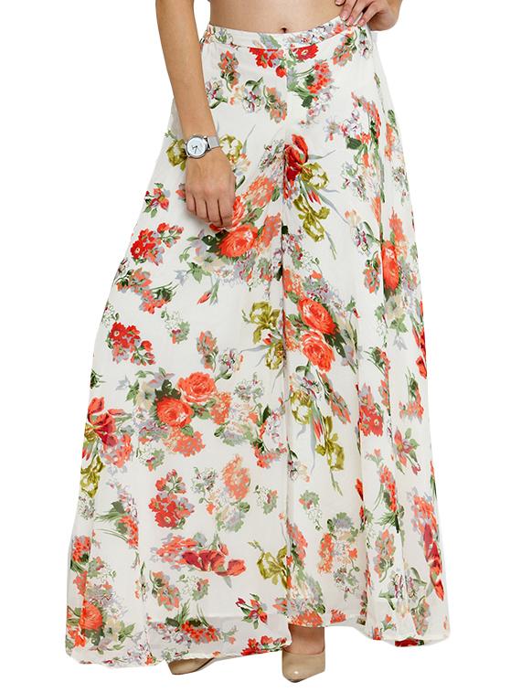 Floral printed flared palazzo - 15308758 - Zoom Image - 1