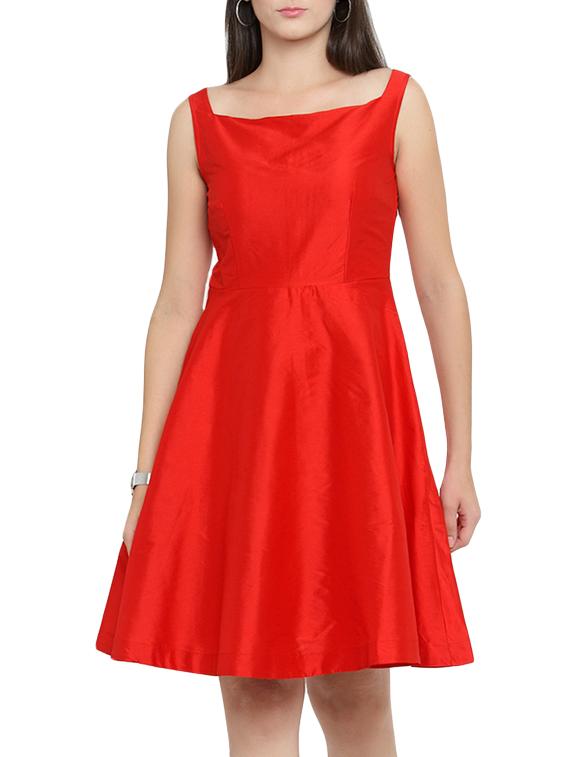 zip up back flared dress - 15308769 - Zoom Image - 1